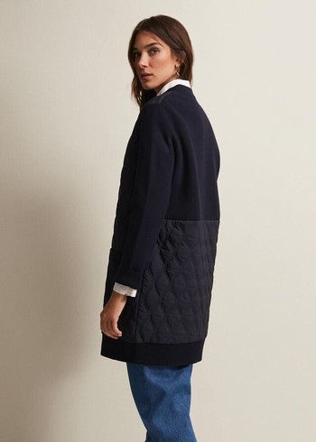 Phase Eight Zadie Quiltedigan Coats Navy USA | 4671298-UP